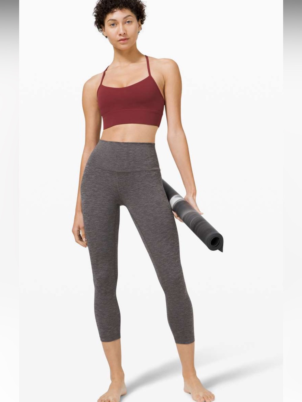 Size 12 Lululemon High Ruse Align crop,  Heathered black